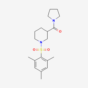 molecular formula C19H28N2O3S B5353666 Pyrrolidin-1-yl{1-[(2,4,6-trimethylphenyl)sulfonyl]piperidin-3-yl}methanone 