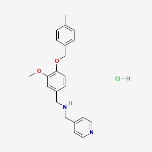 molecular formula C22H25ClN2O2 B5353690 N-[[3-methoxy-4-[(4-methylphenyl)methoxy]phenyl]methyl]-1-pyridin-4-ylmethanamine;hydrochloride 