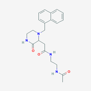 molecular formula C21H26N4O3 B5353767 N-[2-(acetylamino)ethyl]-2-[1-(1-naphthylmethyl)-3-oxo-2-piperazinyl]acetamide 