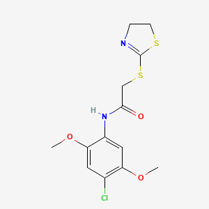 molecular formula C13H15ClN2O3S2 B5353791 N-(4-chloro-2,5-dimethoxyphenyl)-2-(4,5-dihydro-1,3-thiazol-2-ylthio)acetamide 