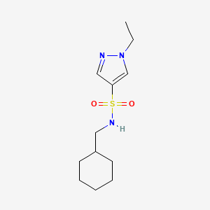 molecular formula C12H21N3O2S B5353885 N-(cyclohexylmethyl)-1-ethyl-1H-pyrazole-4-sulfonamide 