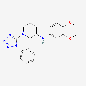 molecular formula C20H22N6O2 B5353956 N-(2,3-dihydro-1,4-benzodioxin-6-yl)-1-(1-phenyl-1H-tetrazol-5-yl)-3-piperidinamine 