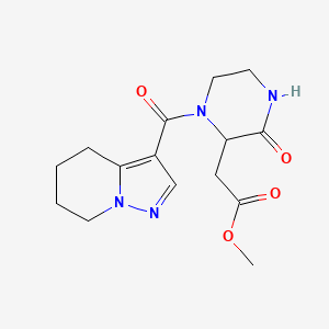 molecular formula C15H20N4O4 B5353959 methyl [3-oxo-1-(4,5,6,7-tetrahydropyrazolo[1,5-a]pyridin-3-ylcarbonyl)piperazin-2-yl]acetate 