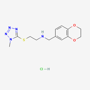 molecular formula C13H18ClN5O2S B5353995 N-(2,3-dihydro-1,4-benzodioxin-6-ylmethyl)-2-(1-methyltetrazol-5-yl)sulfanylethanamine;hydrochloride 