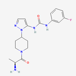 molecular formula C18H23FN6O2 B5354007 N-[1-(1-L-alanyl-4-piperidinyl)-1H-pyrazol-5-yl]-N'-(3-fluorophenyl)urea hydrochloride 