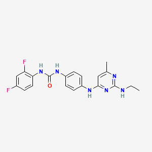 molecular formula C20H20F2N6O B5354146 N-(2,4-difluorophenyl)-N'-(4-{[2-(ethylamino)-6-methyl-4-pyrimidinyl]amino}phenyl)urea 