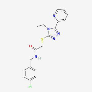 molecular formula C18H18ClN5OS B5354151 N-(4-CHLOROBENZYL)-2-{[4-ETHYL-5-(2-PYRIDINYL)-4H-1,2,4-TRIAZOL-3-YL]SULFANYL}ACETAMIDE 