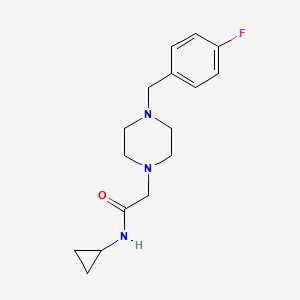molecular formula C16H22FN3O B5354178 N-CYCLOPROPYL-2-{4-[(4-FLUOROPHENYL)METHYL]PIPERAZIN-1-YL}ACETAMIDE 