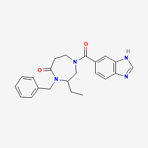 molecular formula C22H24N4O2 B5354183 1-(1H-benzimidazol-5-ylcarbonyl)-4-benzyl-3-ethyl-1,4-diazepan-5-one 