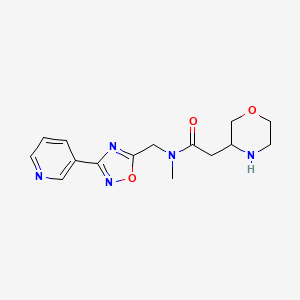 molecular formula C15H19N5O3 B5354200 N-methyl-2-(3-morpholinyl)-N-{[3-(3-pyridinyl)-1,2,4-oxadiazol-5-yl]methyl}acetamide hydrochloride 