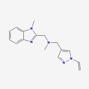 molecular formula C16H19N5 B5354215 N-methyl-1-(1-methyl-1H-benzimidazol-2-yl)-N-[(1-vinyl-1H-pyrazol-4-yl)methyl]methanamine 