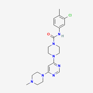 molecular formula C21H28ClN7O B5354216 N-(3-chloro-4-methylphenyl)-4-[6-(4-methyl-1-piperazinyl)-4-pyrimidinyl]-1-piperazinecarboxamide 