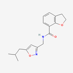 molecular formula C17H20N2O3 B5354270 N-[(5-isobutylisoxazol-3-yl)methyl]-2,3-dihydro-1-benzofuran-7-carboxamide 
