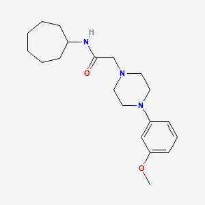 molecular formula C20H31N3O2 B5354274 N-cycloheptyl-2-[4-(3-methoxyphenyl)piperazin-1-yl]acetamide 
