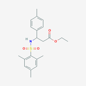 molecular formula C21H27NO4S B5354301 ethyl 3-[(mesitylsulfonyl)amino]-3-(4-methylphenyl)propanoate 