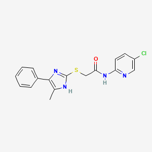 molecular formula C17H15ClN4OS B5354562 N-(5-chloropyridin-2-yl)-2-[(4-methyl-5-phenyl-1H-imidazol-2-yl)thio]acetamide 