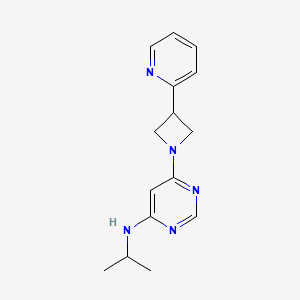 molecular formula C15H19N5 B5354563 N-isopropyl-6-[3-(2-pyridinyl)-1-azetidinyl]-4-pyrimidinamine 