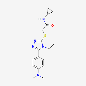 molecular formula C17H23N5OS B5354612 N-cyclopropyl-2-({5-[4-(dimethylamino)phenyl]-4-ethyl-4H-1,2,4-triazol-3-yl}sulfanyl)acetamide 
