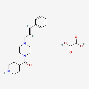 molecular formula C21H29N3O5 B5354687 oxalic acid;[4-[(E)-3-phenylprop-2-enyl]piperazin-1-yl]-piperidin-4-ylmethanone 