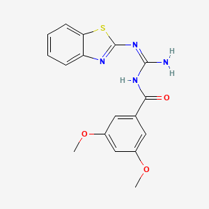 molecular formula C17H16N4O3S B5354716 N-[(E)-AMINO[(1,3-BENZOTHIAZOL-2-YL)AMINO]METHYLIDENE]-3,5-DIMETHOXYBENZAMIDE 