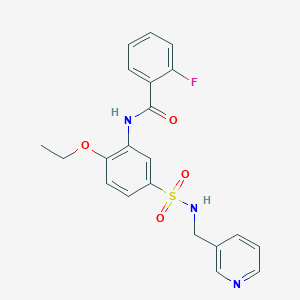 molecular formula C21H20FN3O4S B5354913 N-(2-ETHOXY-5-{[(PYRIDIN-3-YL)METHYL]SULFAMOYL}PHENYL)-2-FLUOROBENZAMIDE 