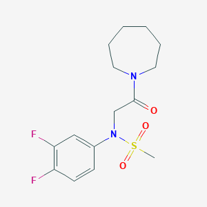 molecular formula C15H20F2N2O3S B5354918 N-[2-(1-azepanyl)-2-oxoethyl]-N-(3,4-difluorophenyl)methanesulfonamide 
