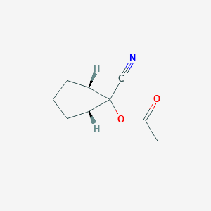 molecular formula C9H11NO2 B053550 [(1S,5R)-6-cyano-6-bicyclo[3.1.0]hexanyl] acetate CAS No. 123033-16-9