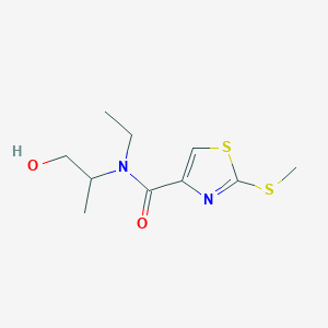 molecular formula C10H16N2O2S2 B5355027 N-ethyl-N-(2-hydroxy-1-methylethyl)-2-(methylthio)-1,3-thiazole-4-carboxamide 