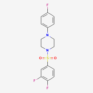 molecular formula C16H15F3N2O2S B5355044 1-(3,4-DIFLUOROBENZENESULFONYL)-4-(4-FLUOROPHENYL)PIPERAZINE 