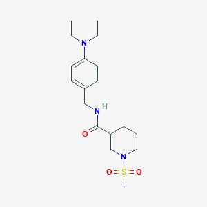 molecular formula C18H29N3O3S B5355081 N-[4-(diethylamino)benzyl]-1-(methylsulfonyl)-3-piperidinecarboxamide 