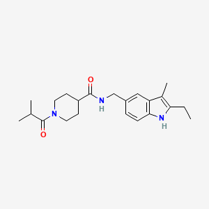 molecular formula C22H31N3O2 B5355104 N-[(2-ethyl-3-methyl-1H-indol-5-yl)methyl]-1-isobutyrylpiperidine-4-carboxamide 