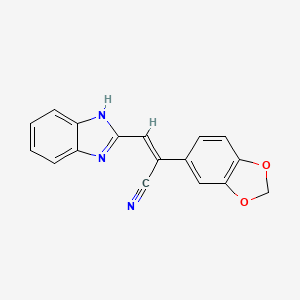 molecular formula C17H11N3O2 B5355142 (Z)-3-(1H-benzimidazol-2-yl)-2-(1,3-benzodioxol-5-yl)prop-2-enenitrile 
