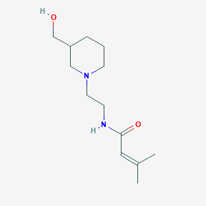 molecular formula C13H24N2O2 B5355149 N-{2-[3-(hydroxymethyl)piperidin-1-yl]ethyl}-3-methylbut-2-enamide 