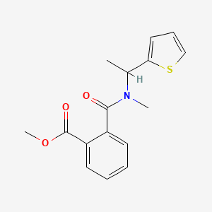 molecular formula C16H17NO3S B5355154 methyl 2-({methyl[1-(2-thienyl)ethyl]amino}carbonyl)benzoate 