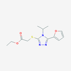 molecular formula C13H17N3O3S B5355184 ETHYL 2-{[5-(2-FURYL)-4-ISOPROPYL-4H-1,2,4-TRIAZOL-3-YL]SULFANYL}ACETATE 