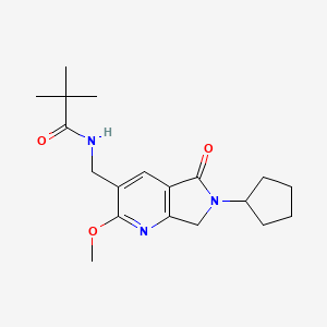 molecular formula C19H27N3O3 B5355226 N-[(6-cyclopentyl-2-methoxy-5-oxo-6,7-dihydro-5H-pyrrolo[3,4-b]pyridin-3-yl)methyl]-2,2-dimethylpropanamide 