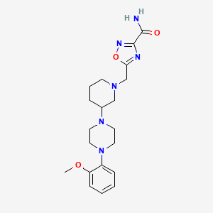 molecular formula C20H28N6O3 B5355237 5-({3-[4-(2-methoxyphenyl)-1-piperazinyl]-1-piperidinyl}methyl)-1,2,4-oxadiazole-3-carboxamide 