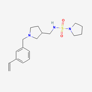 molecular formula C18H27N3O2S B5355280 N-{[1-(3-vinylbenzyl)pyrrolidin-3-yl]methyl}pyrrolidine-1-sulfonamide 