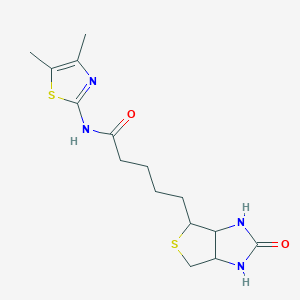 molecular formula C15H22N4O2S2 B5355441 N-(4,5-dimethyl-1,3-thiazol-2-yl)-5-(2-oxohexahydro-1H-thieno[3,4-d]imidazol-4-yl)pentanamide 