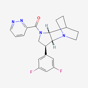 molecular formula C20H20F2N4O B5355446 (2R*,3S*,6R*)-3-(3,5-difluorophenyl)-5-(3-pyridazinylcarbonyl)-1,5-diazatricyclo[5.2.2.0~2,6~]undecane 