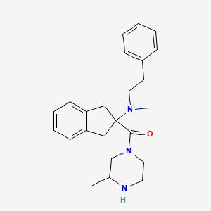 molecular formula C24H31N3O B5355464 N-methyl-2-[(3-methyl-1-piperazinyl)carbonyl]-N-(2-phenylethyl)-2-indanamine 
