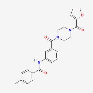 molecular formula C24H23N3O4 B5355526 N-(3-{[4-(2-furoyl)-1-piperazinyl]carbonyl}phenyl)-4-methylbenzamide 