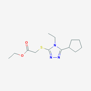 molecular formula C13H21N3O2S B5355559 ETHYL 2-[(5-CYCLOPENTYL-4-ETHYL-4H-1,2,4-TRIAZOL-3-YL)SULFANYL]ACETATE 
