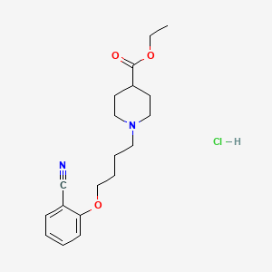 molecular formula C19H27ClN2O3 B5355617 Ethyl 1-[4-(2-cyanophenoxy)butyl]piperidine-4-carboxylate;hydrochloride 