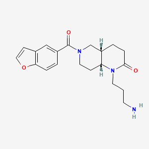 molecular formula C20H25N3O3 B5355661 rel-(4aS,8aR)-1-(3-aminopropyl)-6-(1-benzofuran-5-ylcarbonyl)octahydro-1,6-naphthyridin-2(1H)-one hydrochloride 