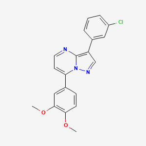 molecular formula C20H16ClN3O2 B5355698 3-(3-chlorophenyl)-7-(3,4-dimethoxyphenyl)pyrazolo[1,5-a]pyrimidine 