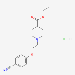 molecular formula C17H23ClN2O3 B5355782 Ethyl 1-[2-(4-cyanophenoxy)ethyl]piperidine-4-carboxylate;hydrochloride 