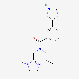 molecular formula C19H26N4O B5355786 N-[(1-methyl-1H-imidazol-2-yl)methyl]-N-propyl-3-(3-pyrrolidinyl)benzamide dihydrochloride 