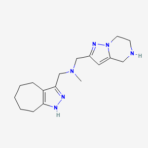 molecular formula C17H26N6 B5355862 N-(1,4,5,6,7,8-hexahydrocyclohepta[c]pyrazol-3-ylmethyl)-N-methyl-1-(4,5,6,7-tetrahydropyrazolo[1,5-a]pyrazin-2-yl)methanamine 