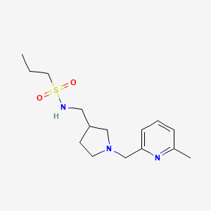 molecular formula C15H25N3O2S B5355871 N-({1-[(6-methylpyridin-2-yl)methyl]pyrrolidin-3-yl}methyl)propane-1-sulfonamide 
